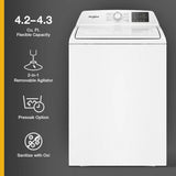 4.2 - 4.3 Cu. Ft. Top Load Washer with 2-in-1 Removable Agitator - (WTW4107SW)