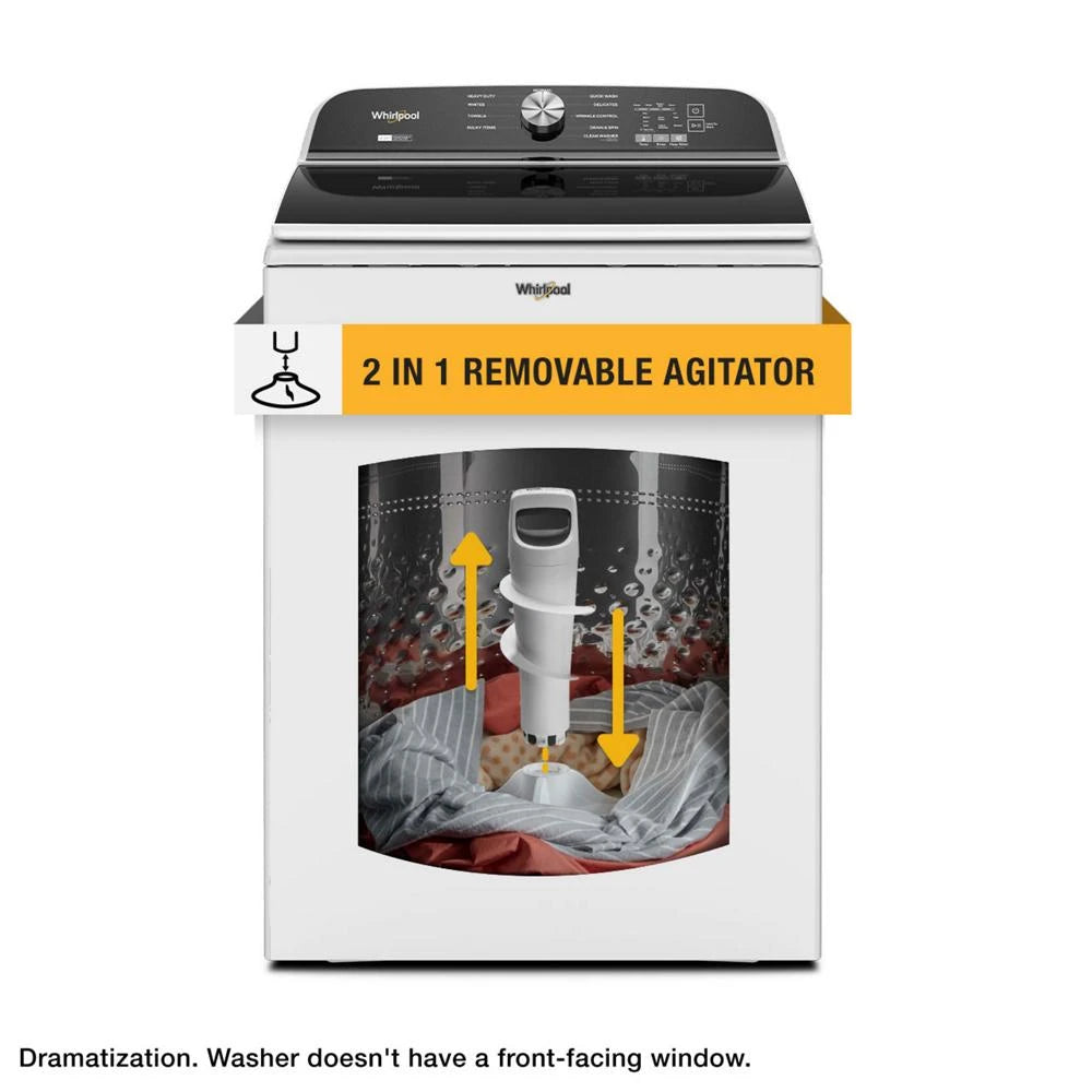 5.2???5.3 Cu. Ft. Whirlpool?? Top Load Washer with Removable Agitator - (WTW6157PW) - WHIRLPOOL