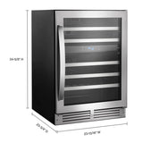 24-inch Wide Undercounter Wine Center with 46-Bottle Wine Storage - (WUW55X24HS)