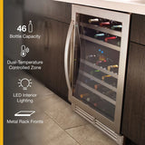 24-inch Wide Undercounter Wine Center with 46-Bottle Wine Storage - (WUW55X24HS)