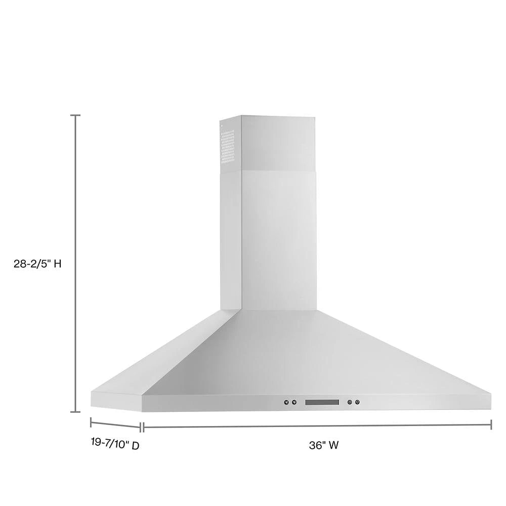 36" Chimney Wall Mount Range Hood with Dishwasher-Safe Grease Filters - (WVW93UC6LS)