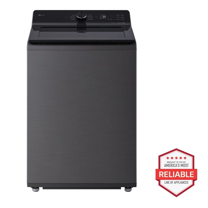 LG WT8205CL Top Load Washer front view in Platinum Black