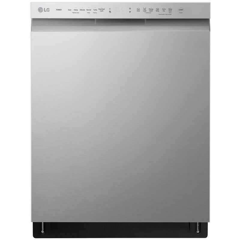 LG ADFD5448AT 24 in. Front Control Smart Dishwasher with 48 dBa Sound Level & Pocket - Stainless Steel