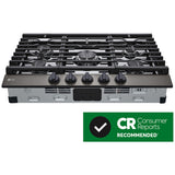LG CBGJ3023D 30 in. 5-Burner Natural Gas Cooktop with Simmer Burner & Power Burner - Black Stainless