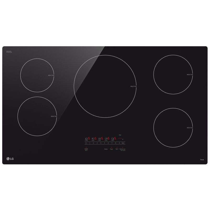 LG CBIH3613BE 36 in. 5-Burner Smart Induction Cooktop with Simmer Burner & Power Burner - Black