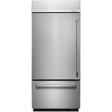 KitchenAid 36 in. 20.9 cu. ft. Built-In Counter Depth Bottom Freezer Refrigerator with Ice Maker Left Hinged - Stainless Steel