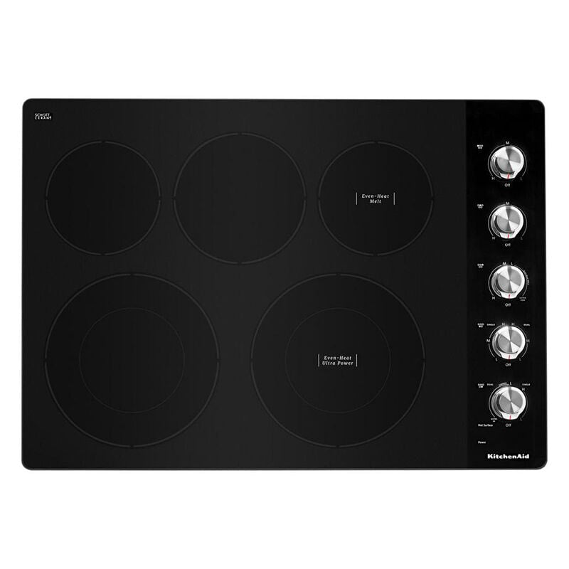 KitchenAid KCES550HSS 30" Electric Cooktop 5 Element Glass Surface in Stainless Steel