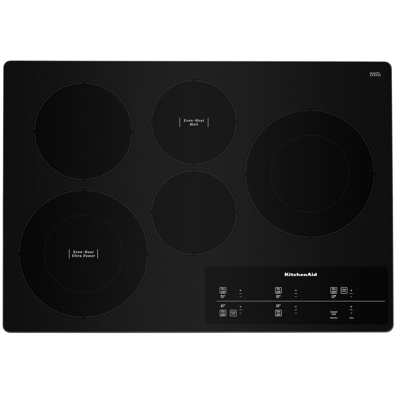 KitchenAid KCES550HSS 30" Electric Cooktop 5 Element Glass Surface in Stainless Steel