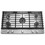 KitchenAid 36 in. 5-Burner Natural Gas Cooktop with Simmer Burner & Power Burner - Stainless Steel