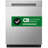 LG LDFC2423V 24 in. Front Control Dishwasher with 52 dBa Sound Level, Dynamic Dry & Pocket - Stainless Steel Look