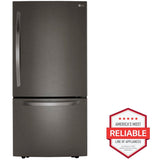 LG LRDCS2603D 33 in. 25.5 cu. ft. Bottom Freezer Refrigerator with Ice Maker - PrintProof Black Stainless Steel
