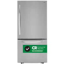 LG LRDCS2603S 33 in. 25.5 cu. ft. Bottom Freezer Refrigerator with Ice Maker - PrintProof Stainless Steel