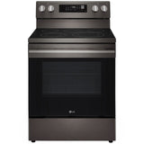 LG LREN6323ZE 30 in. 6.3 cu. ft. Smart Air-Fry True European Convection Electric Range with Radiant Burners - Black Stainless Steel