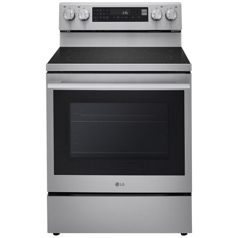 LG LREN6325XE 30 in. 6.3 cu. ft. Smart Air-Fry True European Convection Electric Range with Radiant Burners - PrintProof Stainless Steel
