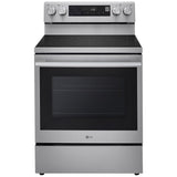 LG LREN6325XE 30 in. 6.3 cu. ft. Smart Air-Fry True European Convection Electric Range with Radiant Burners - PrintProof Stainless Steel