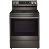 LG LREN6325ZE 30 in. 6.3 cu. ft. Smart Air-Fry True European Convection Electric Range with Radiant Burners - Black Stainless Steel
