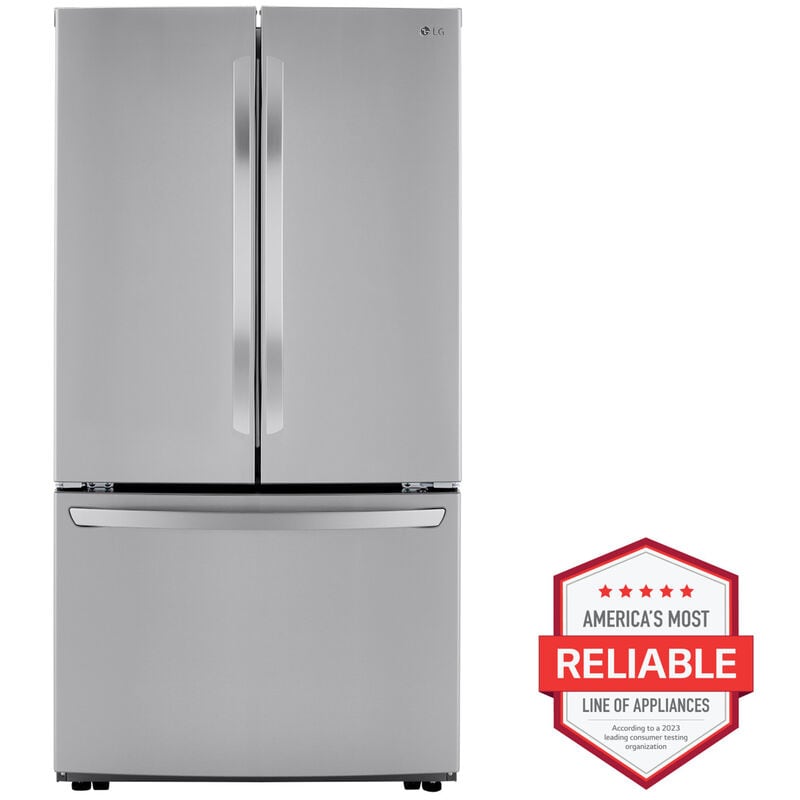 LG LRFCS29D6S 36 in. 28.7 cu. ft. Smart French Door Refrigerator with Ice Maker - Stainless Steel