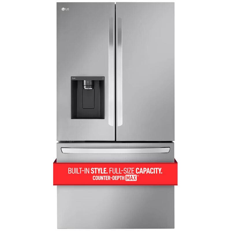LG LRFXC2606S 36 in. 25.5 cu. ft. Smart Counter Depth French Door Refrigerator with Ice & Water Dispenser - PrintProof Stainless Steel