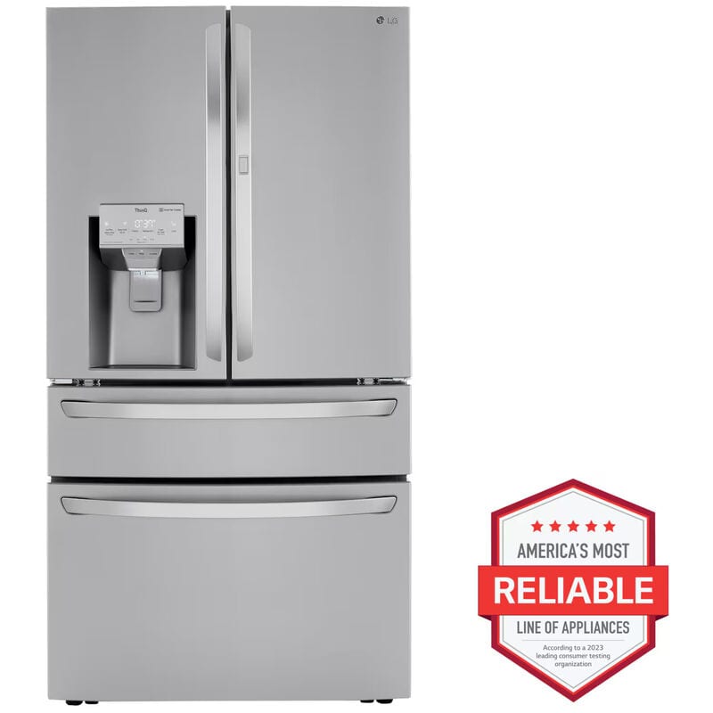 LG LRMDC2306S 36 in. 22.5 cu. ft. Smart Counter Depth 4-Door French Door Refrigerator with Ice & Water Dispenser - PrintProof Stainless Steel