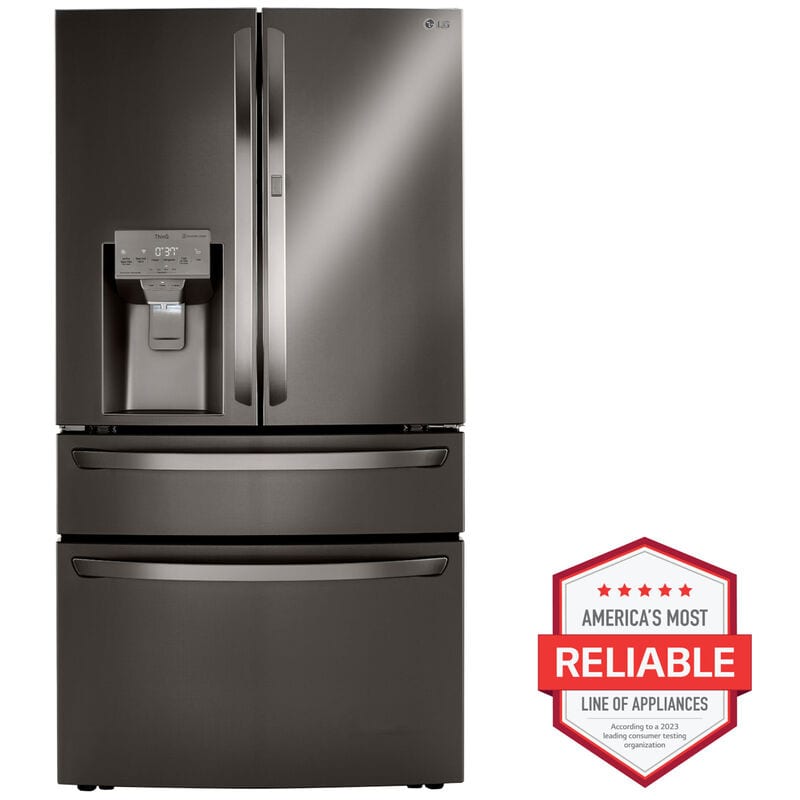 LG LRMDS3006D 36 in. 29.5 cu. ft. Smart 4-Door French Door Refrigerator with External Ice & Water Dispenser- Black Stainless Steel