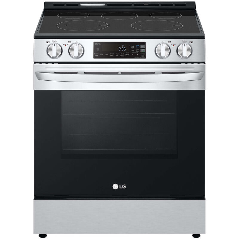 LG LSEL6331F 30 in. 6.3 cu. ft. Smart Slide-In Electric Range with Radiant Burners - PrintProof Stainless Steel