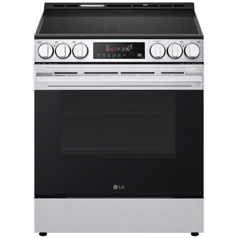 LG LSEL6333XE 30 in. 6.3 cu. ft. Smart Air-Fry Standard Convection Slide-In Electric Range with Radiant Burners - Printproof Stainless Steel