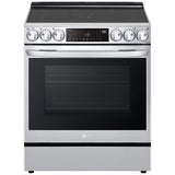 LG LSEL6335FE InstaView 30 in. 6.3 cu. ft. Smart Air Fry True European Convection Slide-In Electric Range with Radiant Burners - PrintProof Stainless Steel