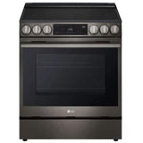 LG LSEL6335ZE 30 in. 6.3 cu.ft. Smart Air-Fry True European Convection Slide-In Electric Range with Radiant Burners - Black Stainless Steel