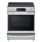 LG LSEL6337F InstaView 30 in. 6.3 cu. ft. Smart Air Fry True European Convection Slide-In Electric Range with Radiant Burners - Stainless Steel