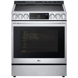 LG LSES6338F InstaView 30 in. 6.3 cu. ft. Smart Air Fry True European Convection Slide-In Electric Range with Radiant Burners - Stainless Steel