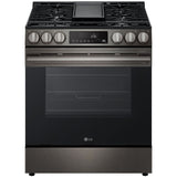 LG LSGL5833Z 30 in. 5.8 cu. ft. Smart Air-Fry Standard Convection Slide-In Gas Range with 5 Sealed Burners & Griddle - Black Stainless Steel