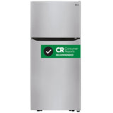 LG LTCS20030S 30 in. 20.2 cu. ft. Top Freezer Refrigerator with Factory Installed Ice Maker -Stainless Steel
