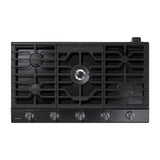 Samsung NA36N6555TG 36 in. 5-Burner Smart Natural Gas Cooktop with Griddle, Simmer Burner & Power Burner - Black Stainless