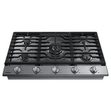 Samsung NA36N6555TS 36 in. 5-Burner Smart Natural Gas Cooktop with Griddle, Simmer Burner & Power Burner - Stainless Steel