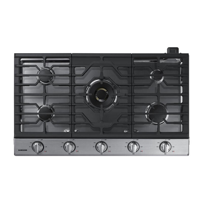Samsung NA36N7755TS 36 in. 5-Burner Smart Natural Gas Cooktop with Griddle, Simmer Burner & Power Burner - Stainless Steel