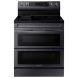 Samsung 30 in. 6.3 cu. ft. Smart Air Fry Standard Convection Double Oven Electric Range with Radiant Burners & Griddle - Black Stainless