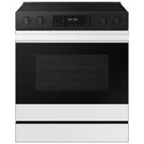 Samsung NSE6DB830012 Bespoke 30 in. 6.3 cu. ft. Smart Air Fry Standard Convection Slide-In Electric Range with Radiant Burners - White Glass