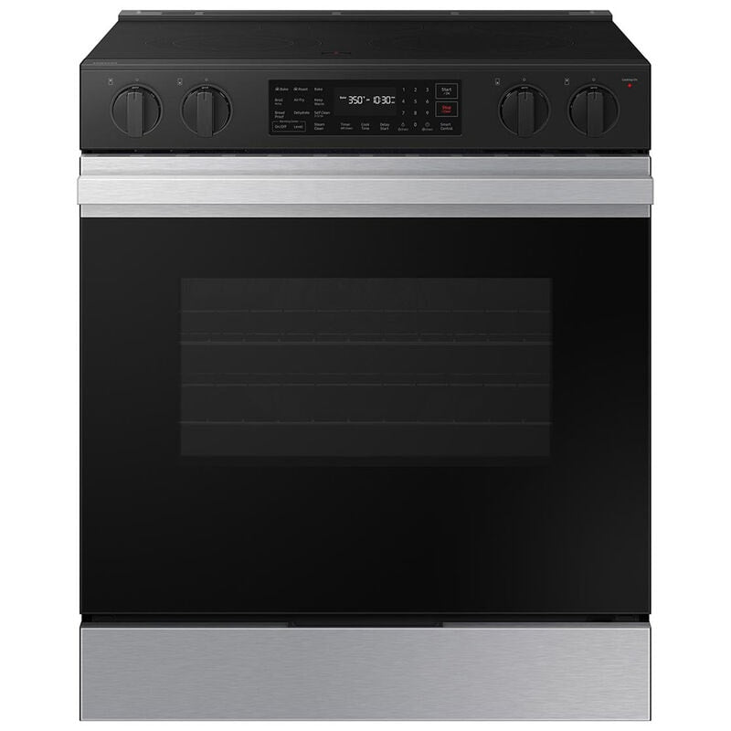 Samsung NSE6DG8300SR Bespoke 30 in. 6.3 cu. ft. Smart Air Fry Standard Convection Slide-In Electric Range with Radiant Burners - Stainless Steel