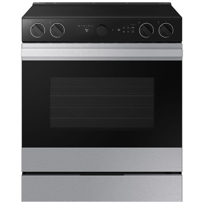 Samsung NSE6DG8700SR Bespoke 30 in. 6.3 cu. ft. Smart Air Fry True European Convection Slide-In Electric Range with Radiant Burners - Stainless Steel