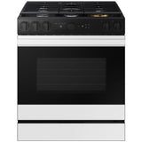 Samsung NSG6DB870012 Bespoke 30 in. 6 cu. ft. Smart Air Fry True European Convection Slide-In Gas Range with 5 Sealed Burners & Griddle - White Glass