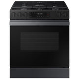Samsung NSG6DG8100MT Bespoke 30 in. 6 cu. ft. Smart Slide-In Gas Range with 5 Sealed Burners - Matte Black Steel