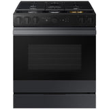 Samsung NSG6DG8500MT Bespoke 30 in. 6 cu. ft. Smart Air Fry True European Convection Slide-In Gas Range with 5 Sealed Burners & Griddle - Matte Black Steel