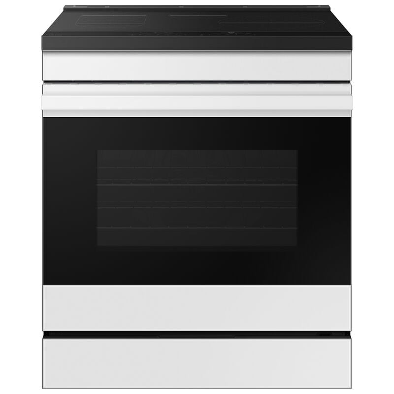 Samsung NSI6DB930012 Bespoke 30 in. 6.3 cu. ft. Smart Air Fry Standard Convection Slide-In Electric Range with 4 Induction Burners - White Glass