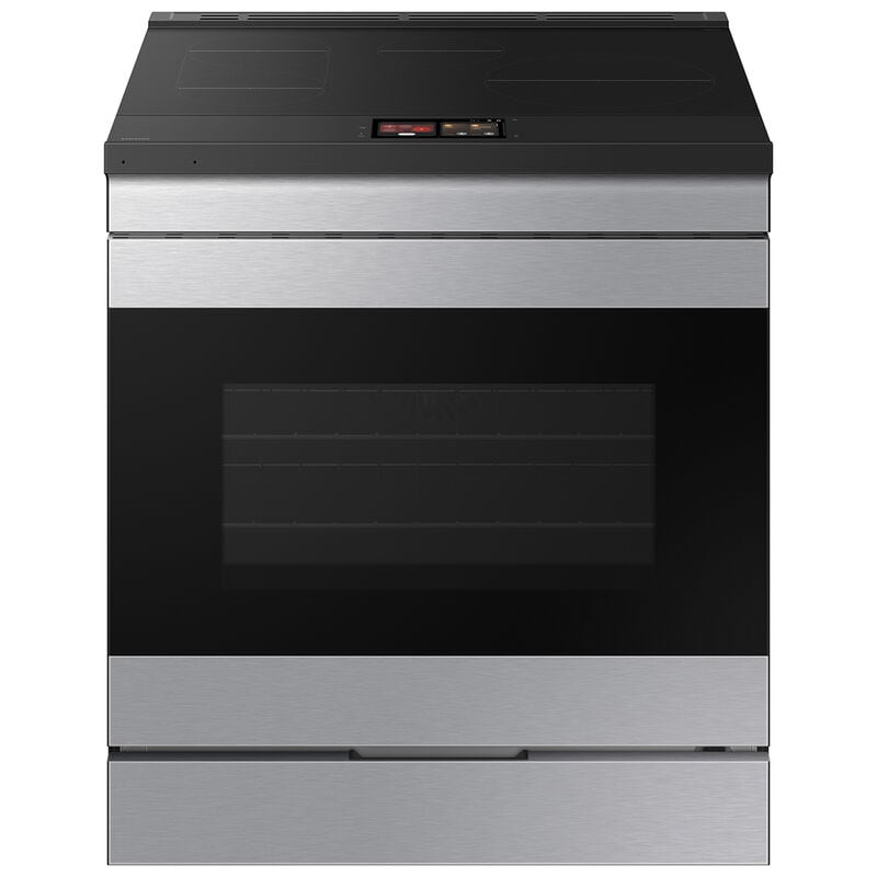 Samsung NSI6DG9900SR Bespoke 30 in. 6.3 cu. ft. Smart Air Fry True European Convection Slide-In Electric Range with 4 Induction Burners - Stainless Steel