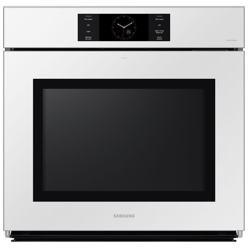 Samsung NV51CB700S12 Bespoke 30 in. 5.1 cu. ft. Smart Steam Electric Single Wall Oven with Dual Convection - White Glass