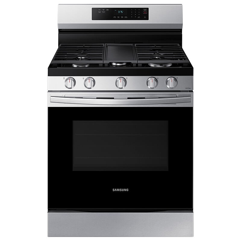 Samsung 30 in. 6 cu. ft. Smart Gas Range with 5 Sealed Burners & Griddle - Stainless Steel