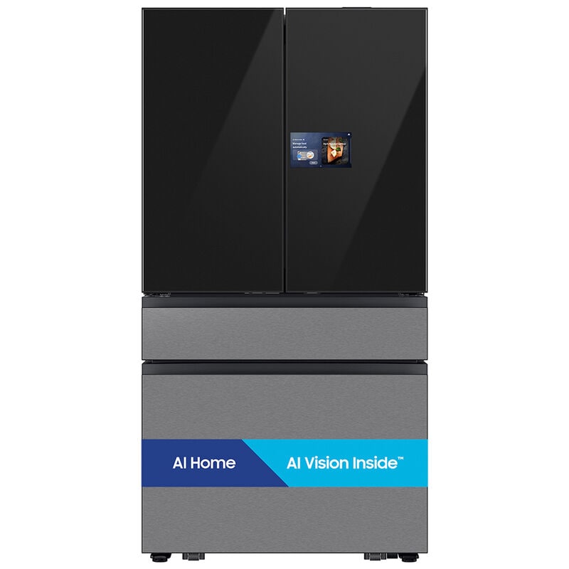 Samsung RF90F29BECR Bespoke 36 in. 28.6 cu. ft. Smart 4-Door French Door Refrigerator with AI Home, Beverage Center & Internal Water Autofill Pitcher - Charcoal Glass & Stainless Steel