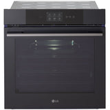 LG WSED3067M 24 in. 3 cu. ft. Smart Steam Electric Single Wall Oven with True European Convection - Matte Black