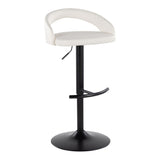 Grotto - Upholstered Adjustable Barstool - Black Metal Base