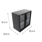 35 in. Two-Door Back Bar Refrigerator - 7.4 Cu Ft. BC-2DSW-BK